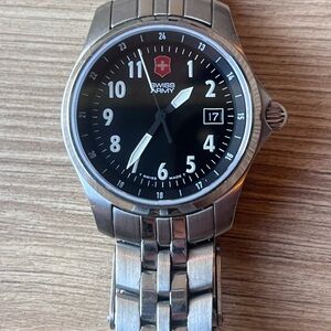 Victorinox Silver and Black Men's Watch